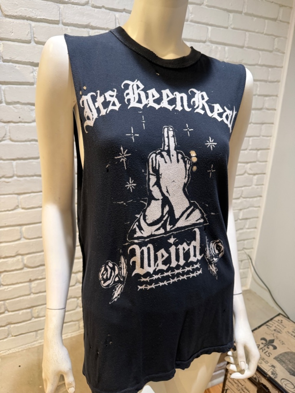 UNIF ITS BEEN REAL WEIRD BLACK OVERSIZED TANK TOP XS BRAND NEW WITHOUT TAGS - Picture 9 of 15